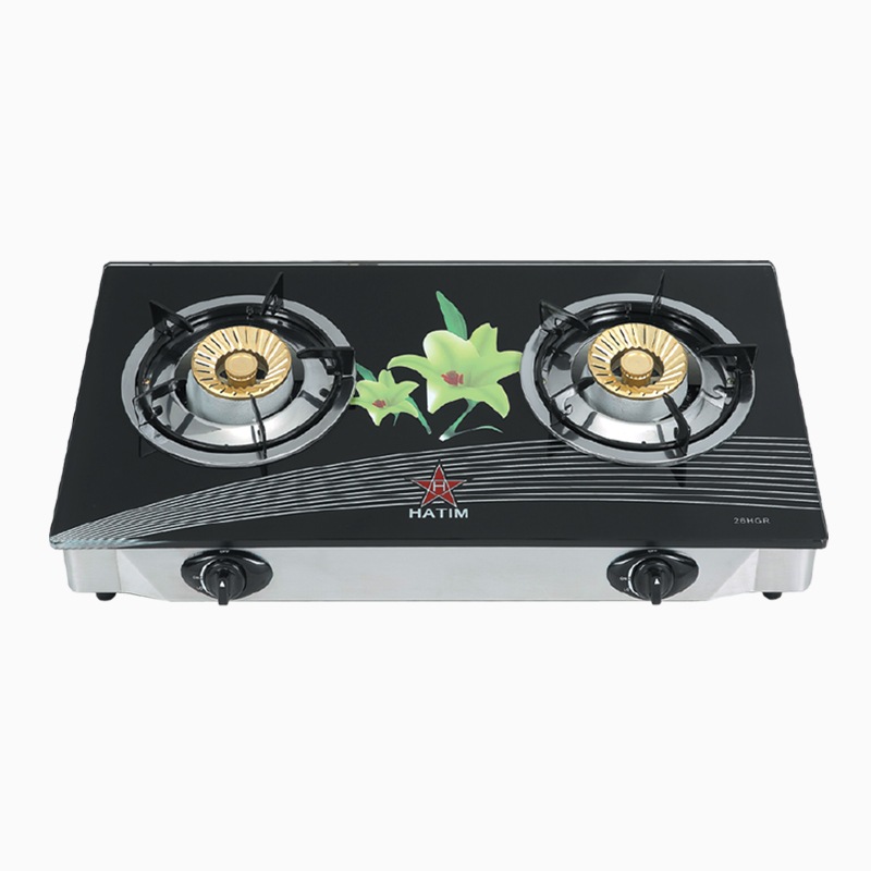 Double Burner Auto Gas Stove 26 HGR (Black) HATIM Group