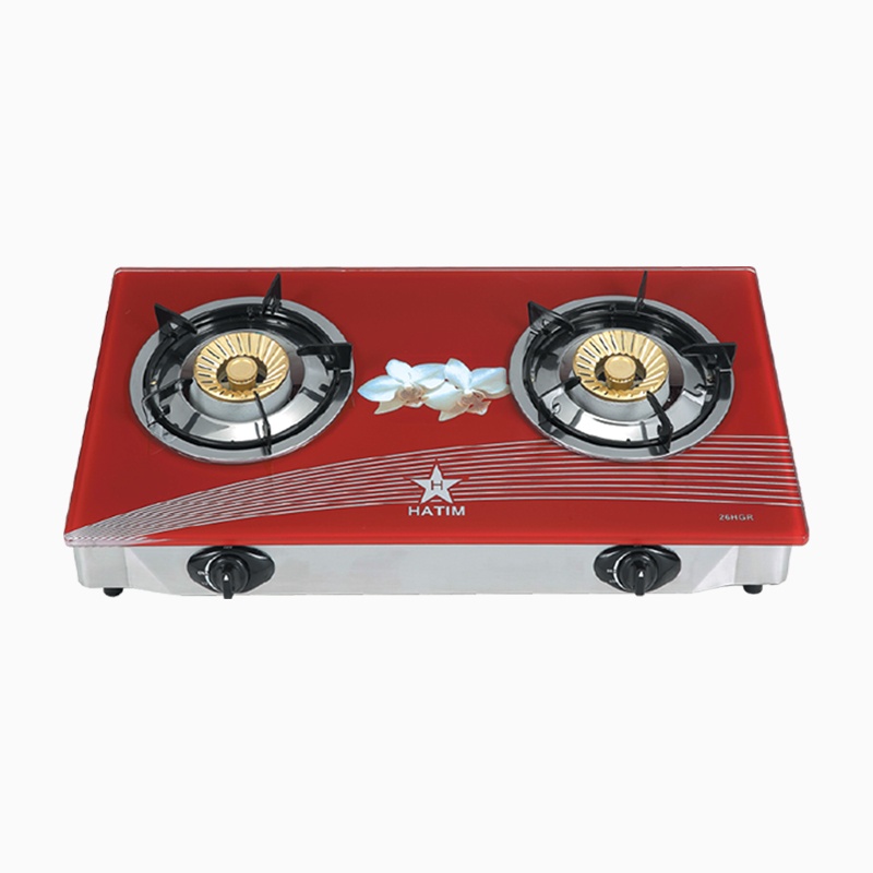 Double Burner Auto Gas Stove 26 HGR (Red ) HATIM Group